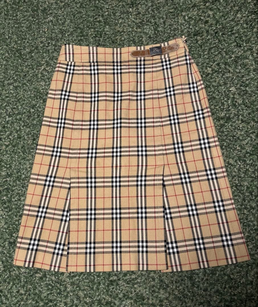 バーバリーブルーレーベル スカート チェック ノバチェック ラップ