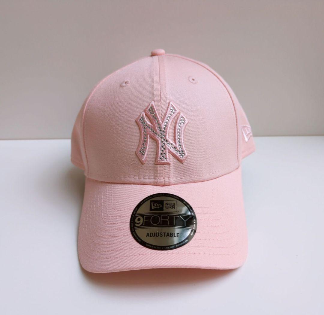ニューエラ 9FORTY ヤンキース ラインストーン ピンクレモネード