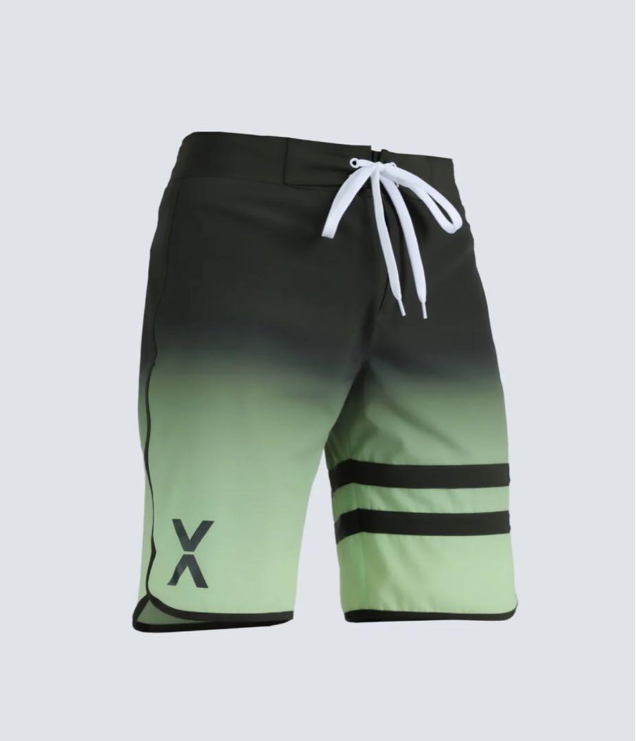 VEATM グラデーション ボードショーツ　緑 シアーサッカー ビーチ 撥水・UVカット ショートパンツ