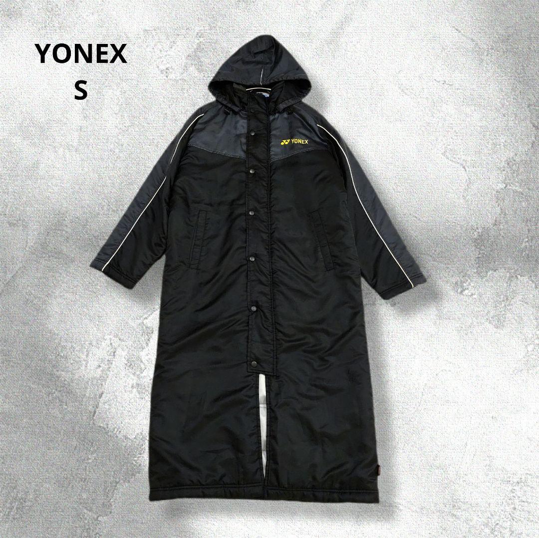 YONEX ベンチコート ロング丈 ヒートカプセル 黒 S フード着脱可 兼用