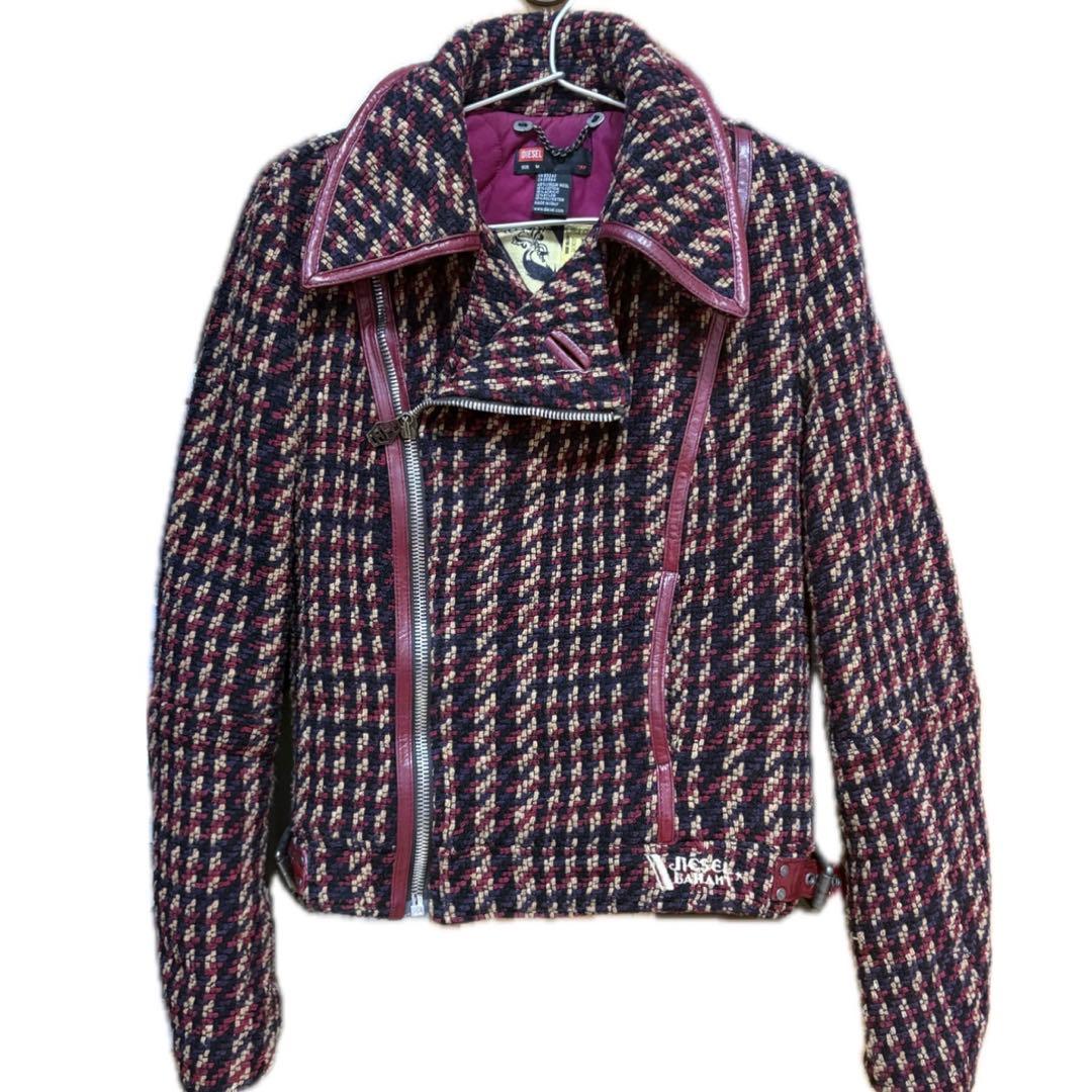 DIESEL ツイード ジャケット ライダース joker（ジョーカー） ライダースジャケット メンズ ライダース ダブル