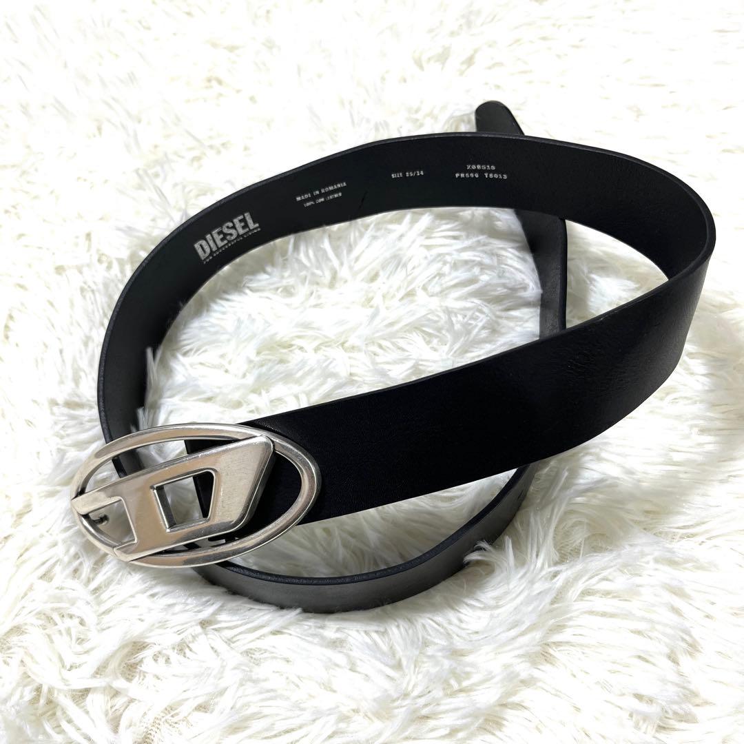 なっつー ✨DIESEL レザー　べルト ブラック ロゴ バックル なっつー ✨DIESEL レザー べルト ブラック ロゴ バックル Diesel ロゴ