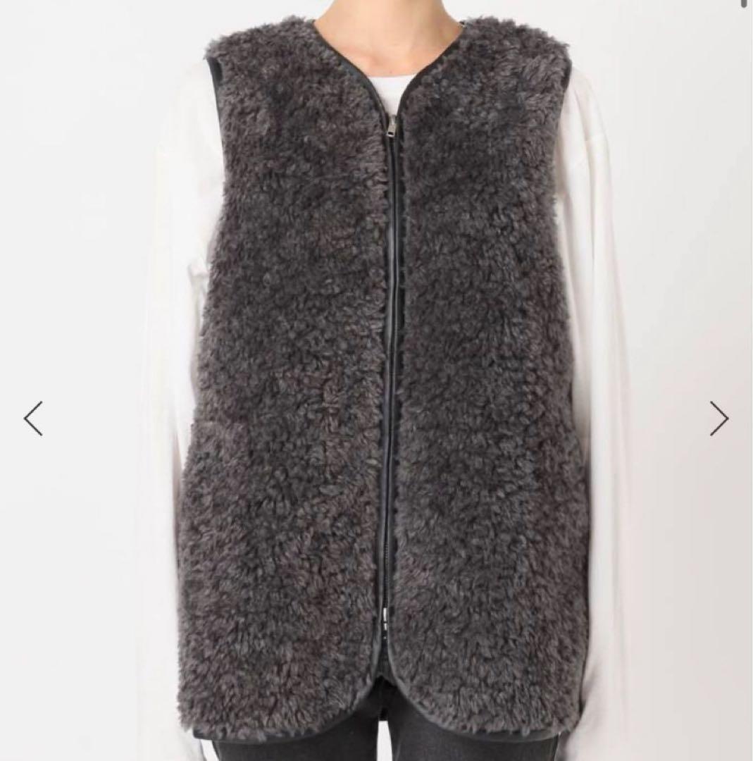 JOURNAL STANDARD relume グレー ファーベスト □シープフェイクファージップベスト | ジャーナルスタンダード