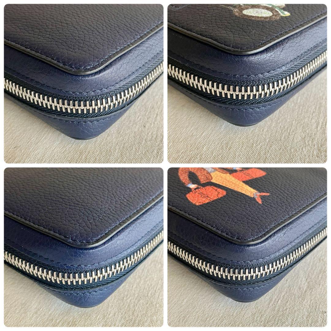 dunhill ダンヒル ボストンブルドッグ オーガナイザー 財布 紺色