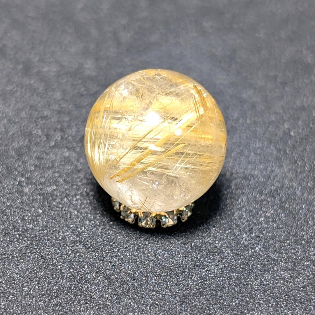 有馬英次　ゴールド タイチンルチル 13ミリ 1粒売り 貫通穴あり