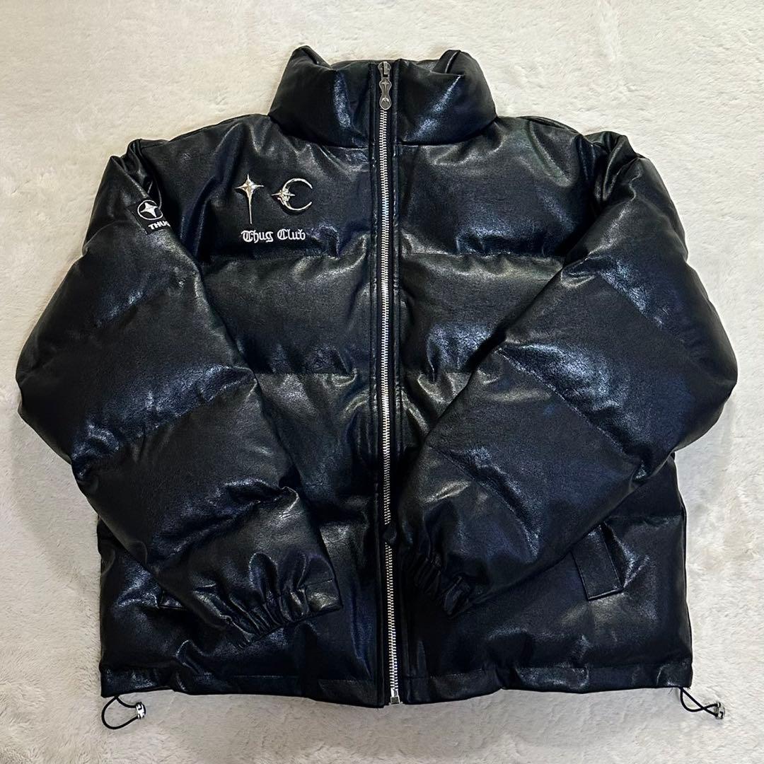 即日発送 thug club ダウンジャケット サグクラブ Mサイズ レザー