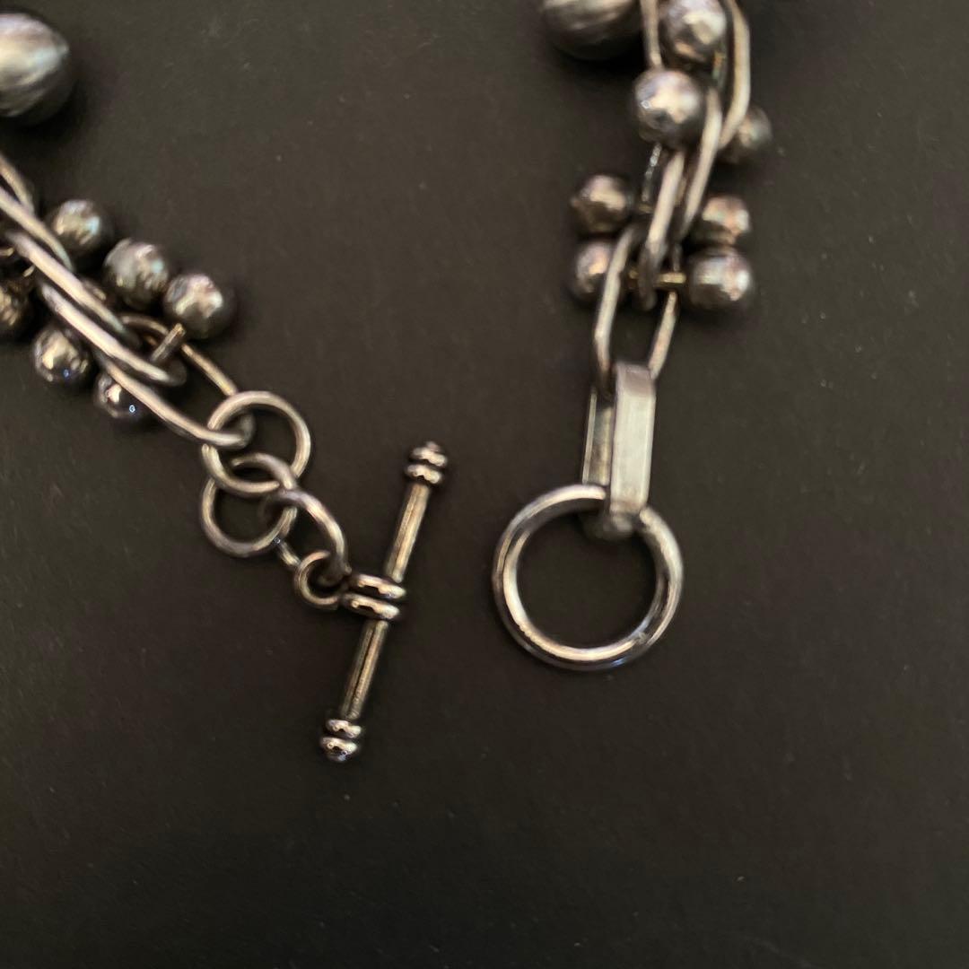 ヴィンテージ メキシコ シルバー パール DNA ブレスレット 8mm玉