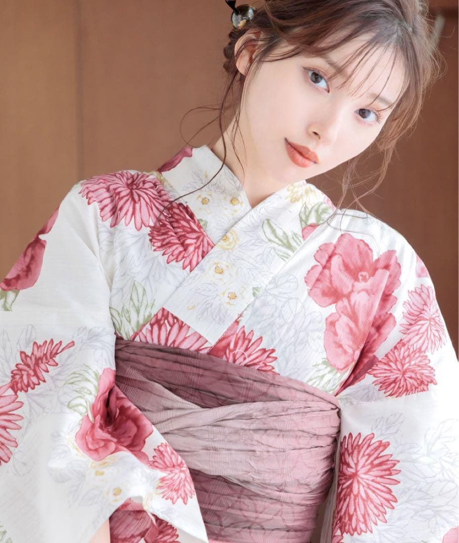 浴衣 Dita 大正ロマン牡丹寄せ 完売品♡ 即日発送】【オリジナル浴衣】大人スウィートフラワー牡丹柄浴衣【浴衣