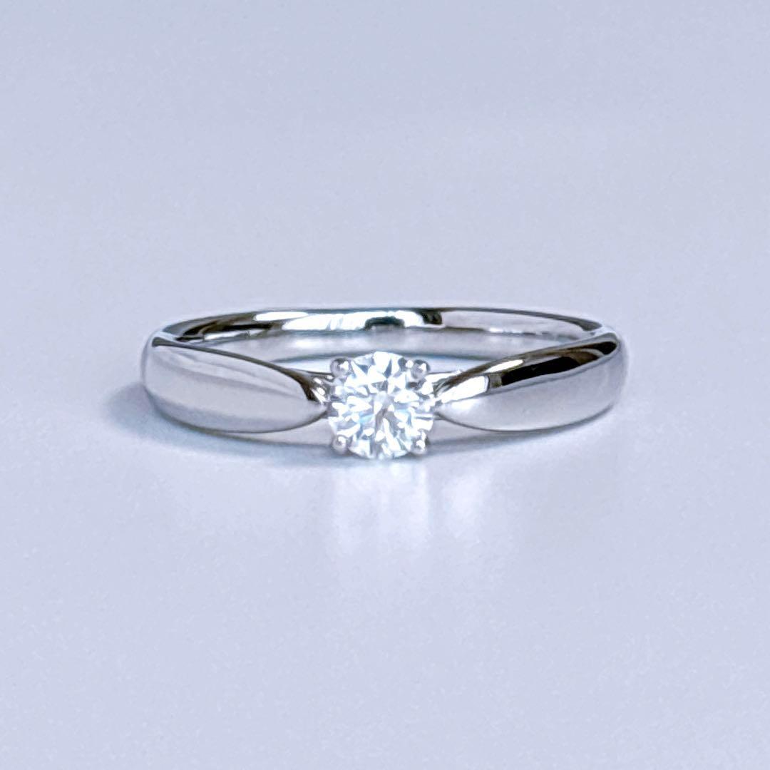 【鑑別書&新品仕上】ティファニー ハーモニー　プラチナ 9号　0.18ct