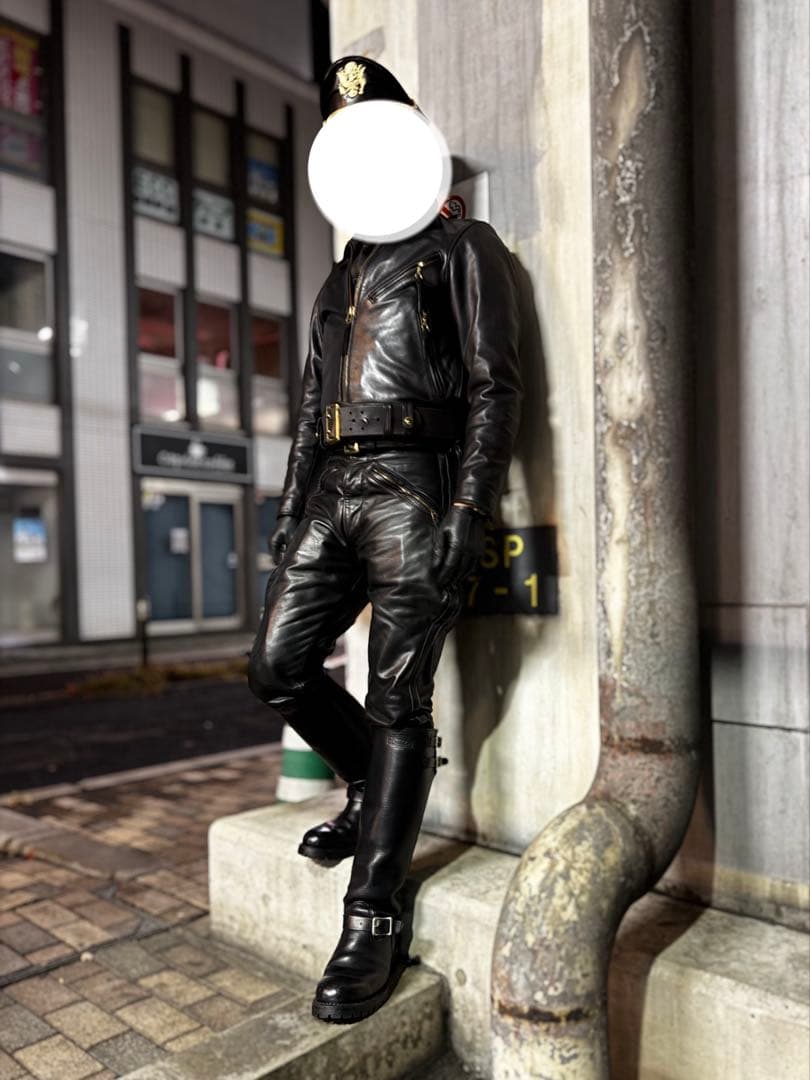 よ*じ様 上質牛革 ハーレーダビッドソン ポリスマン レザージャケット