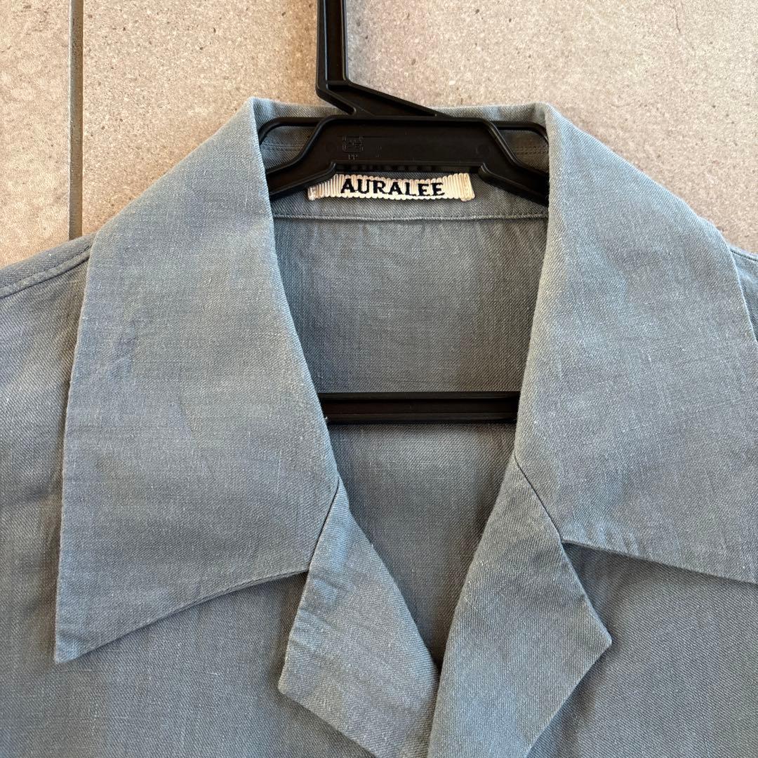 美品AURALEEリネンシャツオーラリー春物SSライトブルー - メルカリ