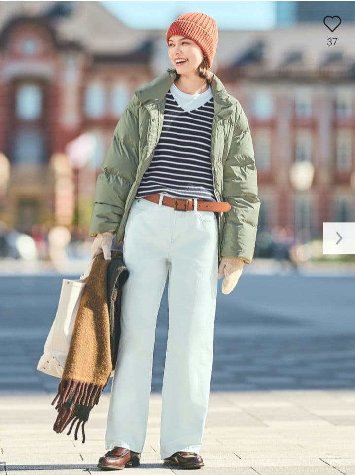 m*˚様 ユニクロ パウダーソフトダウンジャケット オリーブ XL - メルカリ