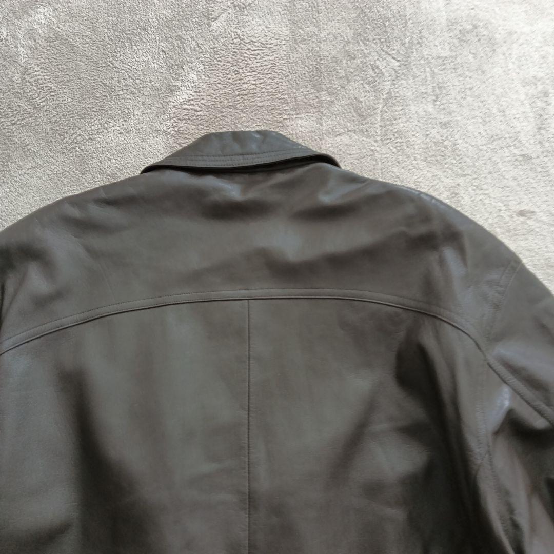 ピエールバルマン ラムレザーコート ヴィンテージ ブラウン サイズLL