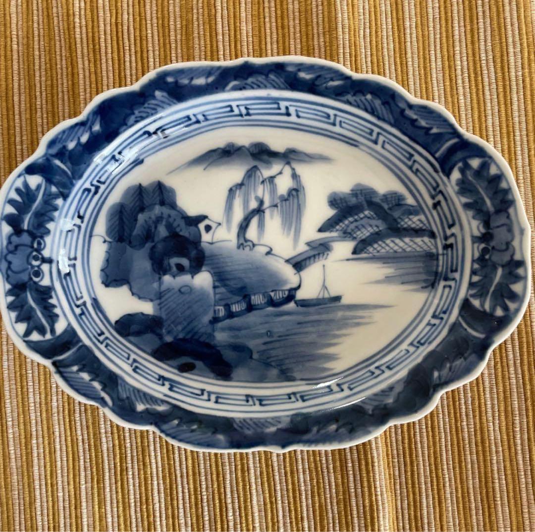 【miraku00様】 伊万里　平皿　骨董品 古伊万里 大皿 骨董品 ○名品 ≪ 鹿 月 花 ≫ 大明成化年製 染付 直径