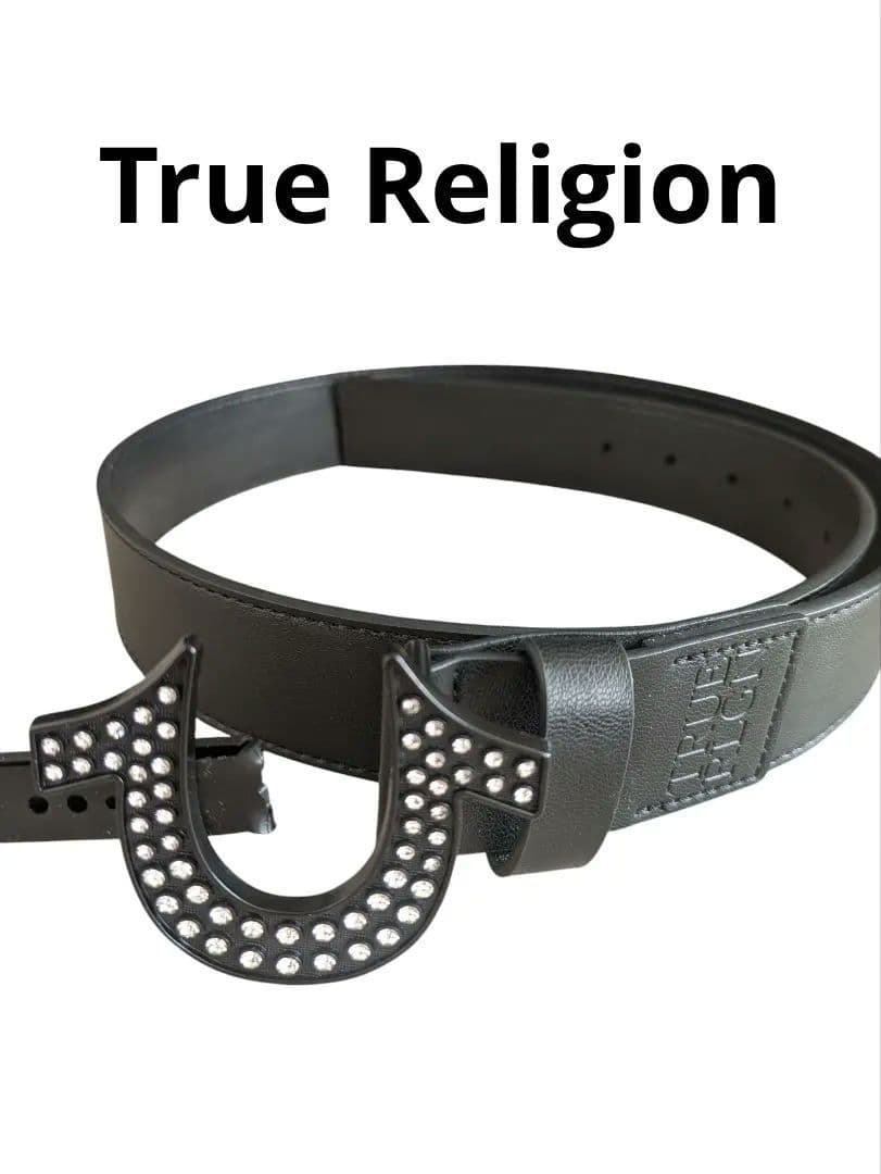 True Religion ブラックベルト 36 - メルカリ