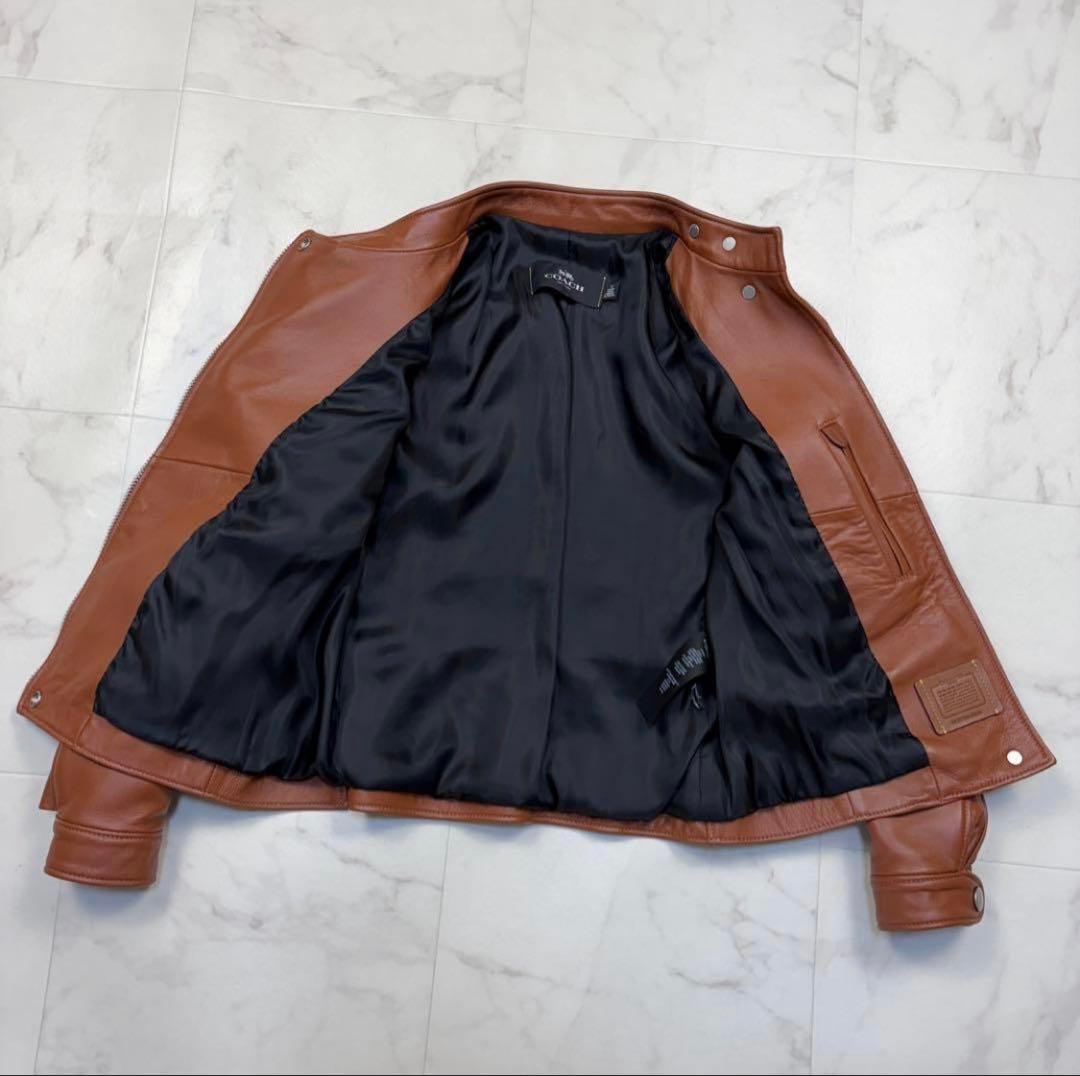 COACH ブラウン ライダースジャケット コーチ ジャケット レザー