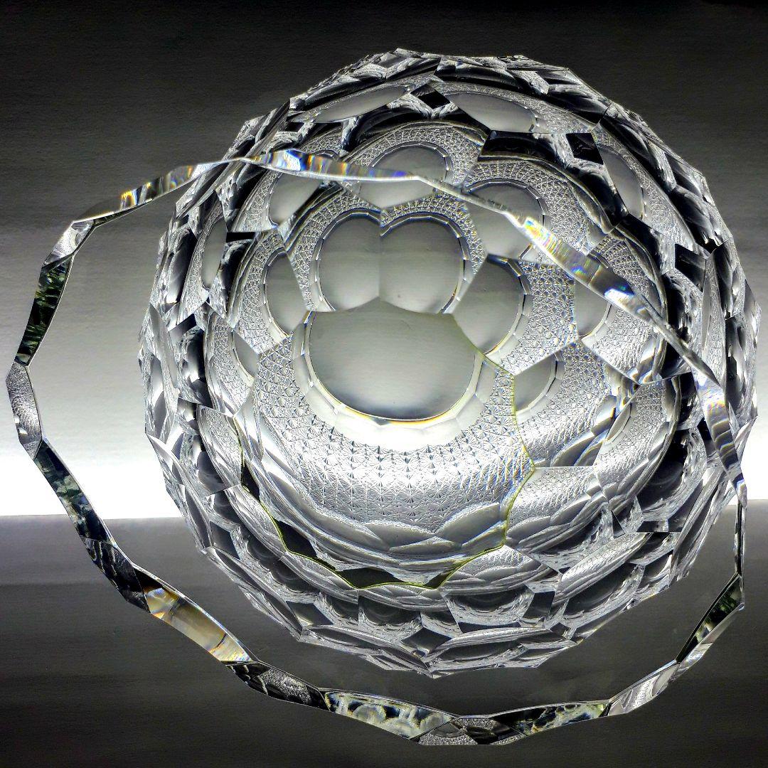 江戸切子 堀口硝子 三代目秀石 作品 花器 銘「ゴジラの卵」【 未使用