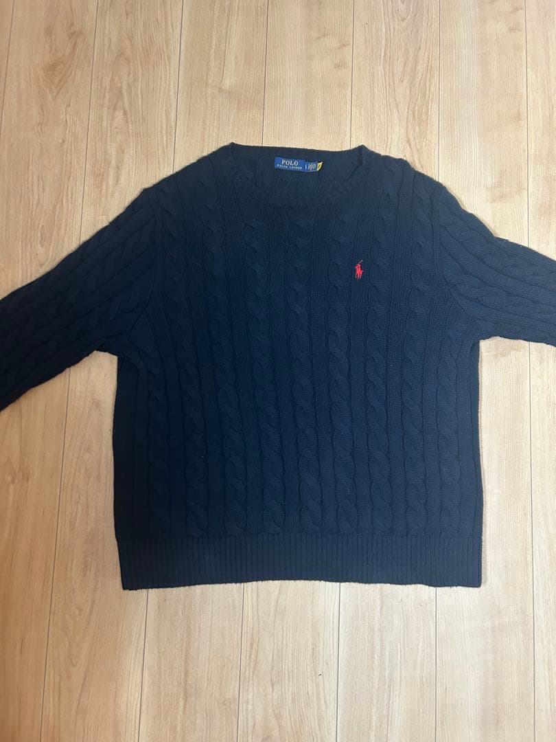 ポロ・ラルフ・ローレン ネイビー ケーブルニットセーター 買う