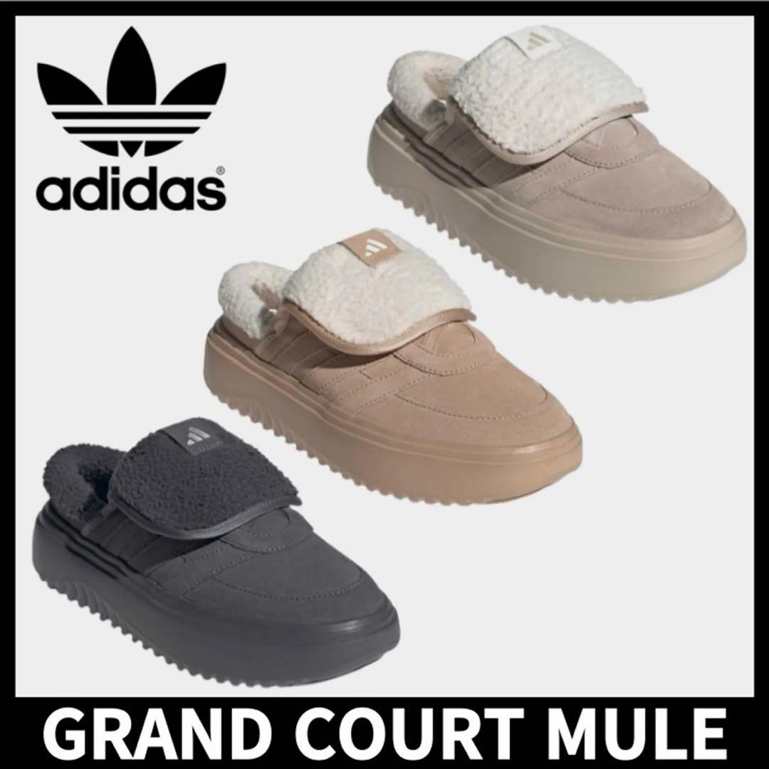 adidas Grand Court Mule 韓国で人気の靴 海外限定】adidas(アディダス)のもこもこミュールが可愛い！【BUYMA】