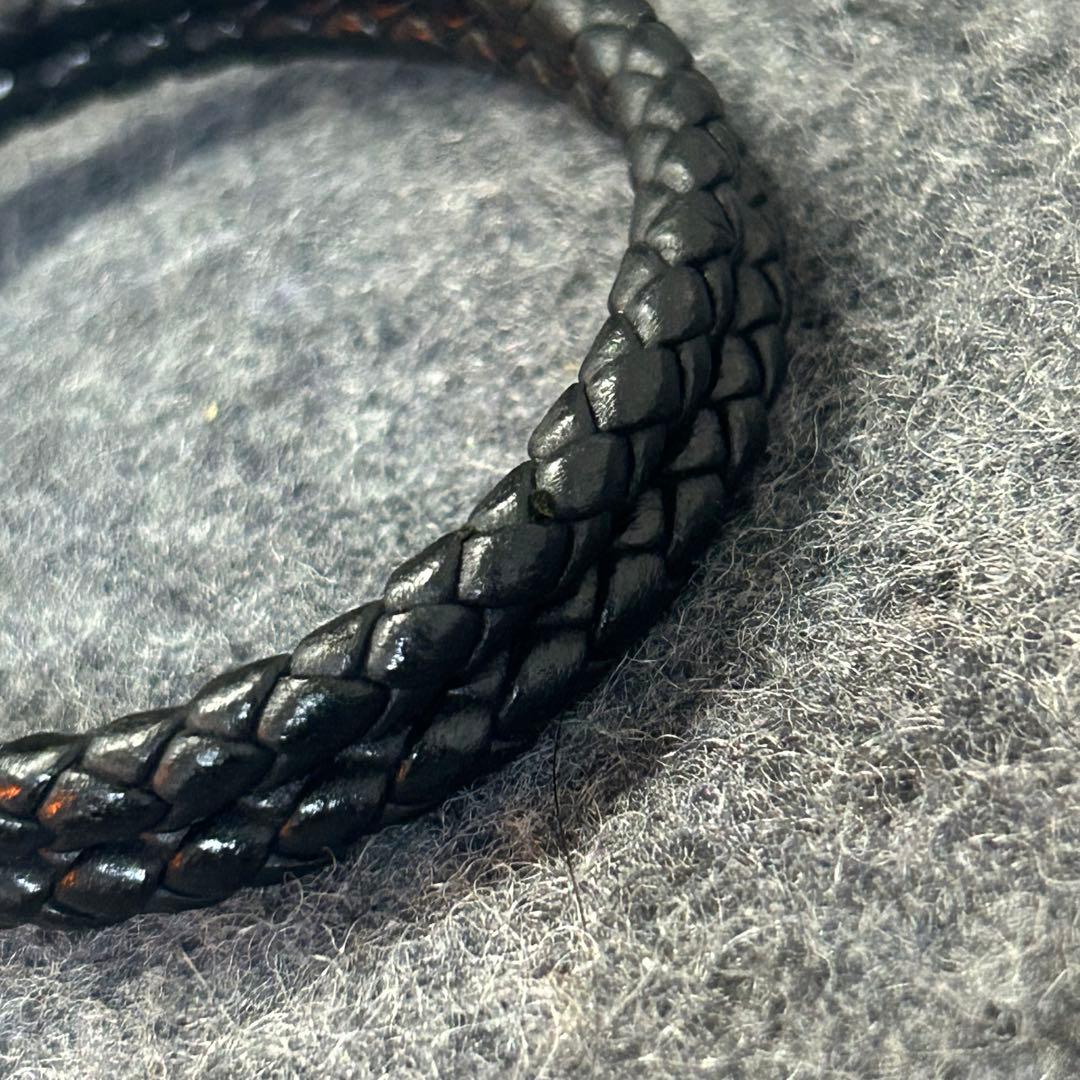 BOTTEGA VENETA 2連 レザーブレスレットブラック - メルカリ