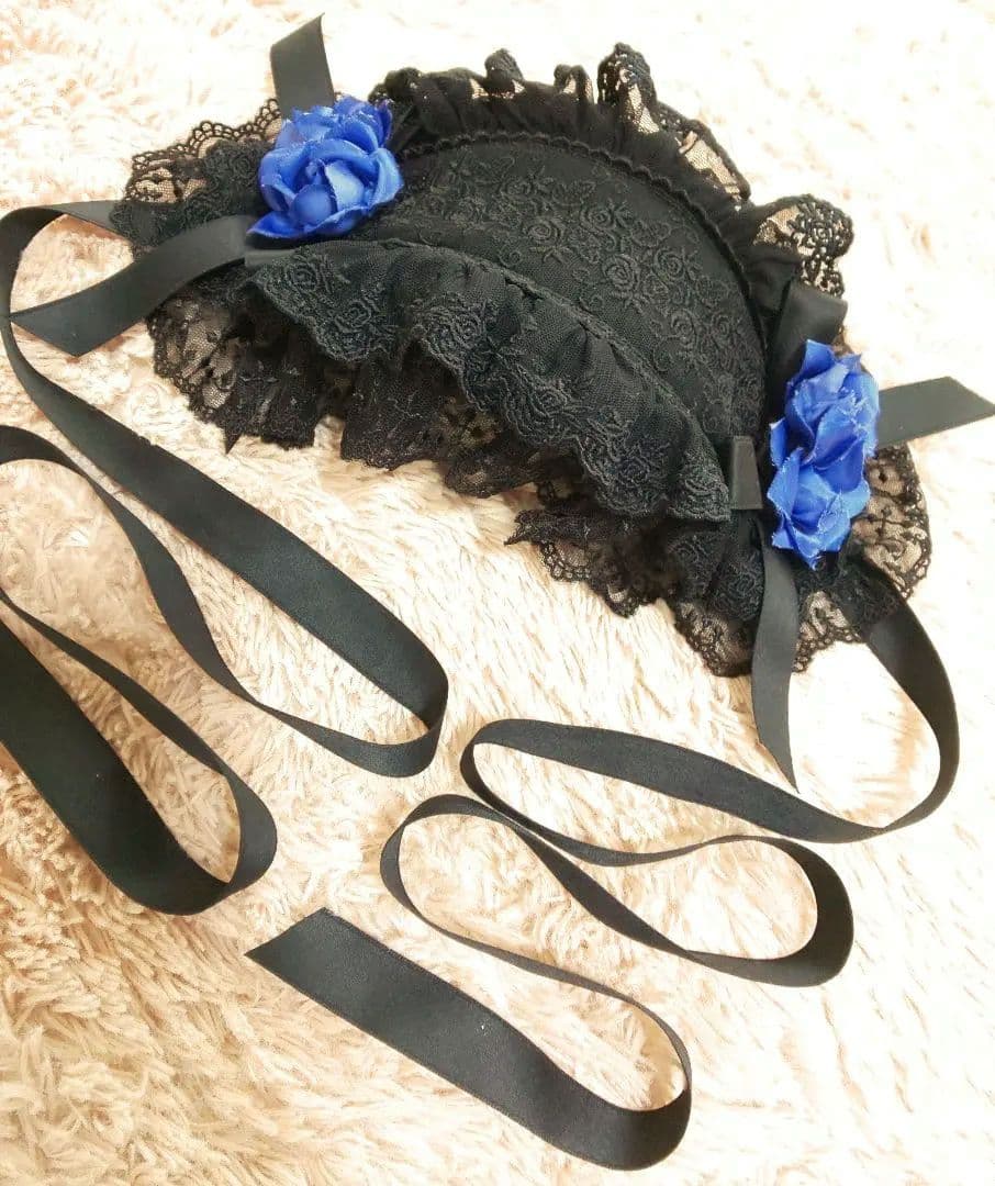 ハ*ー様 モワティエMoi-meme-Moitie青薔薇付きヘッドドレスワイヤー ハ*ー様 モワティエMoi-meme-Moitie青薔薇付きヘッドドレスワイヤー