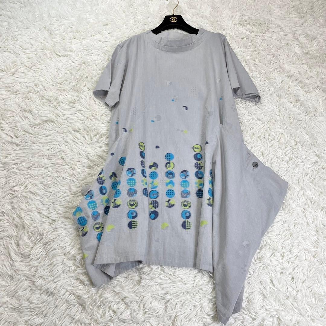 極美品 慈雨 センソユニコ 変形コットンワンピース モード 40サイズ L