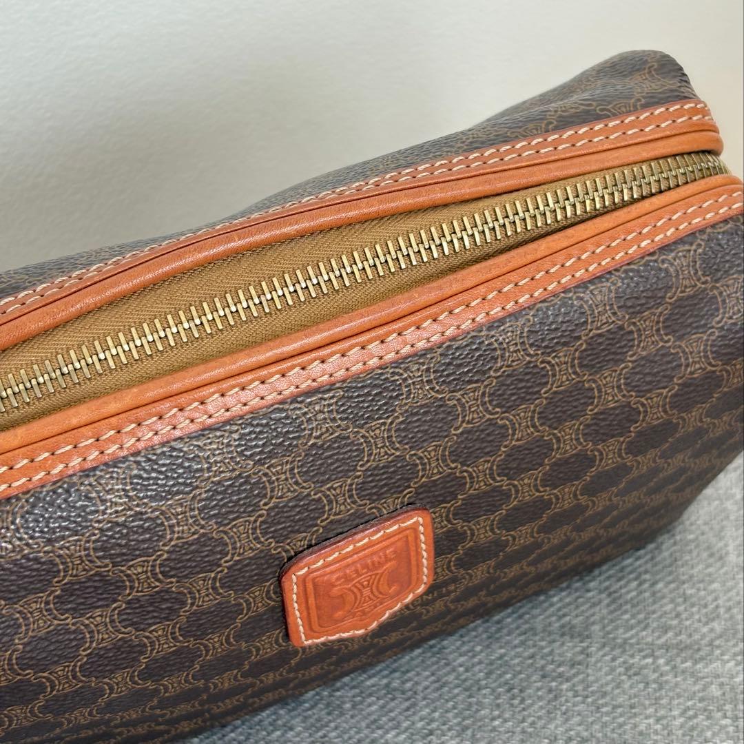 美品】セリーヌ ポーチマカダムコスメポーチ小物入れ ブラウンゴールド