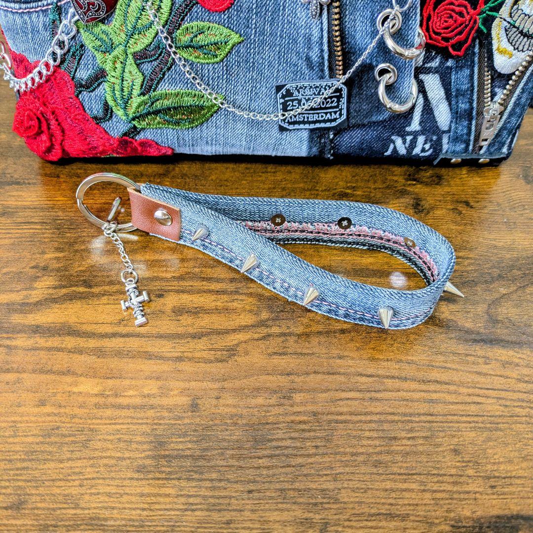 一点物｜デニムリメイク 2wayトート｜ポケットたくさん・ストラップ