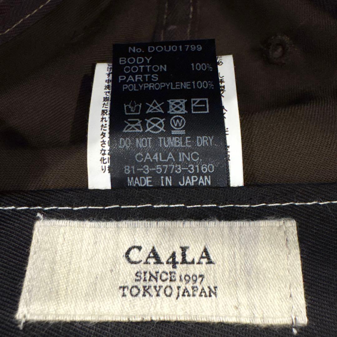 CA4LA 猫刺繍ブローチ付きキャップ ブラウン