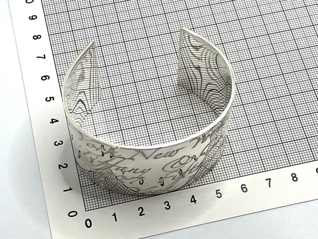 h196 美品 希少 ティファニー ノーツ ワイド カフ バングル 925 - メルカリ