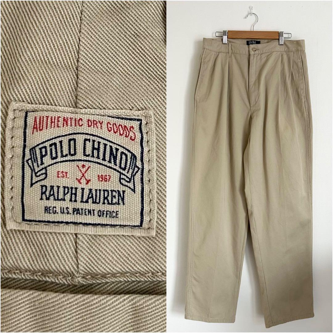 初期タグ Polo by Ralph Lauren ポロチノ ツータック USA 90's 初期タグPolo Ralph Lauren ラルフローレン ポロチノ チノパン