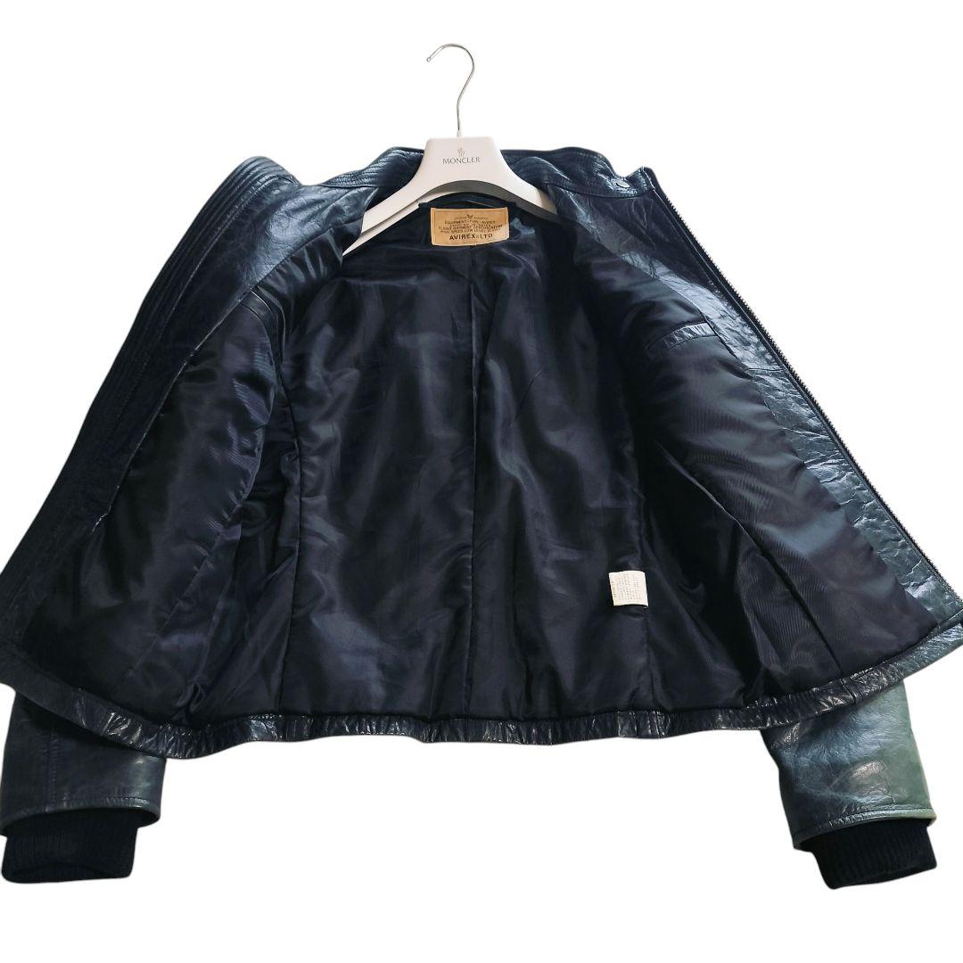 希少カラー✨】AVIREX アヴィレックス レザージャケット グリーン牛革