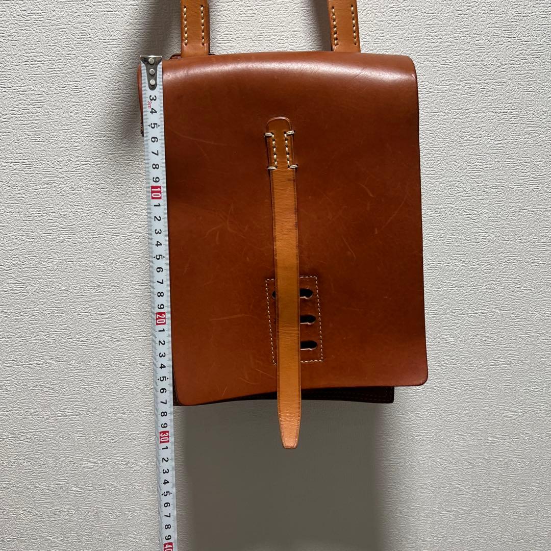 ブラウン レザー ショルダーバッグ dan genten 革 - メルカリ