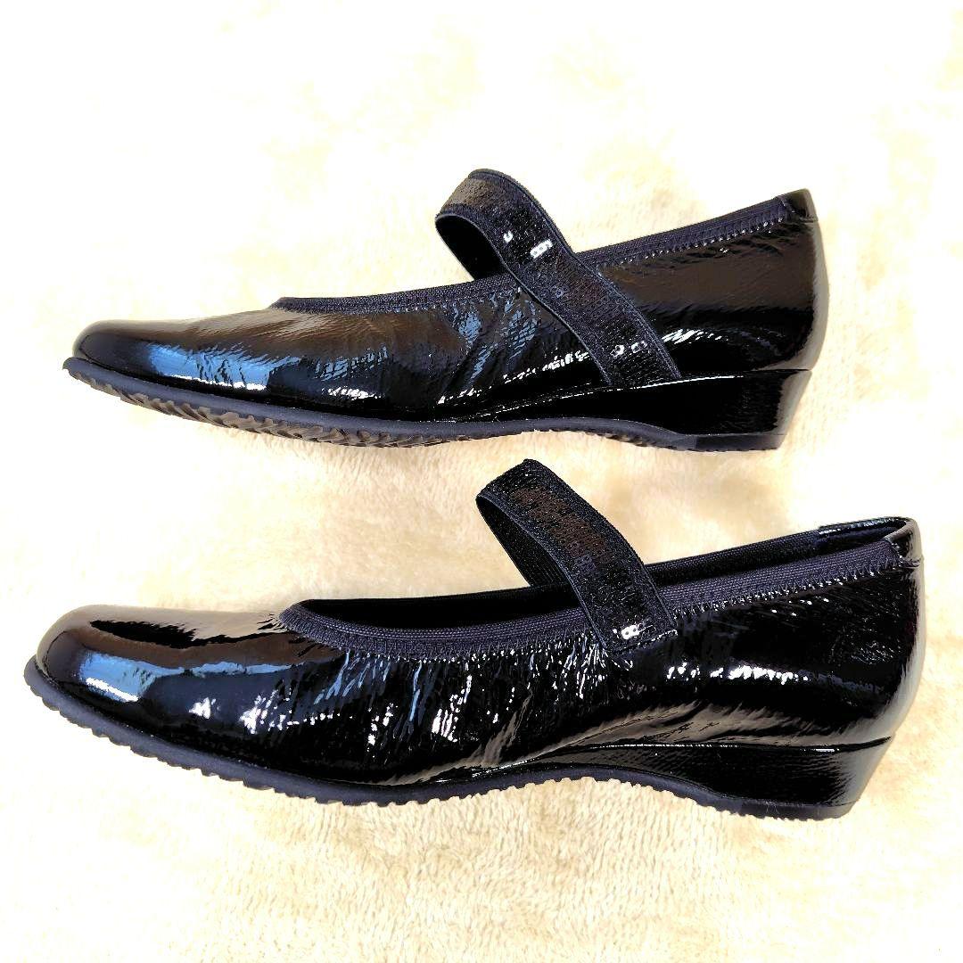 未使用級 銀座ヨシノヤ パンプス メリージェーン ウェッジソール