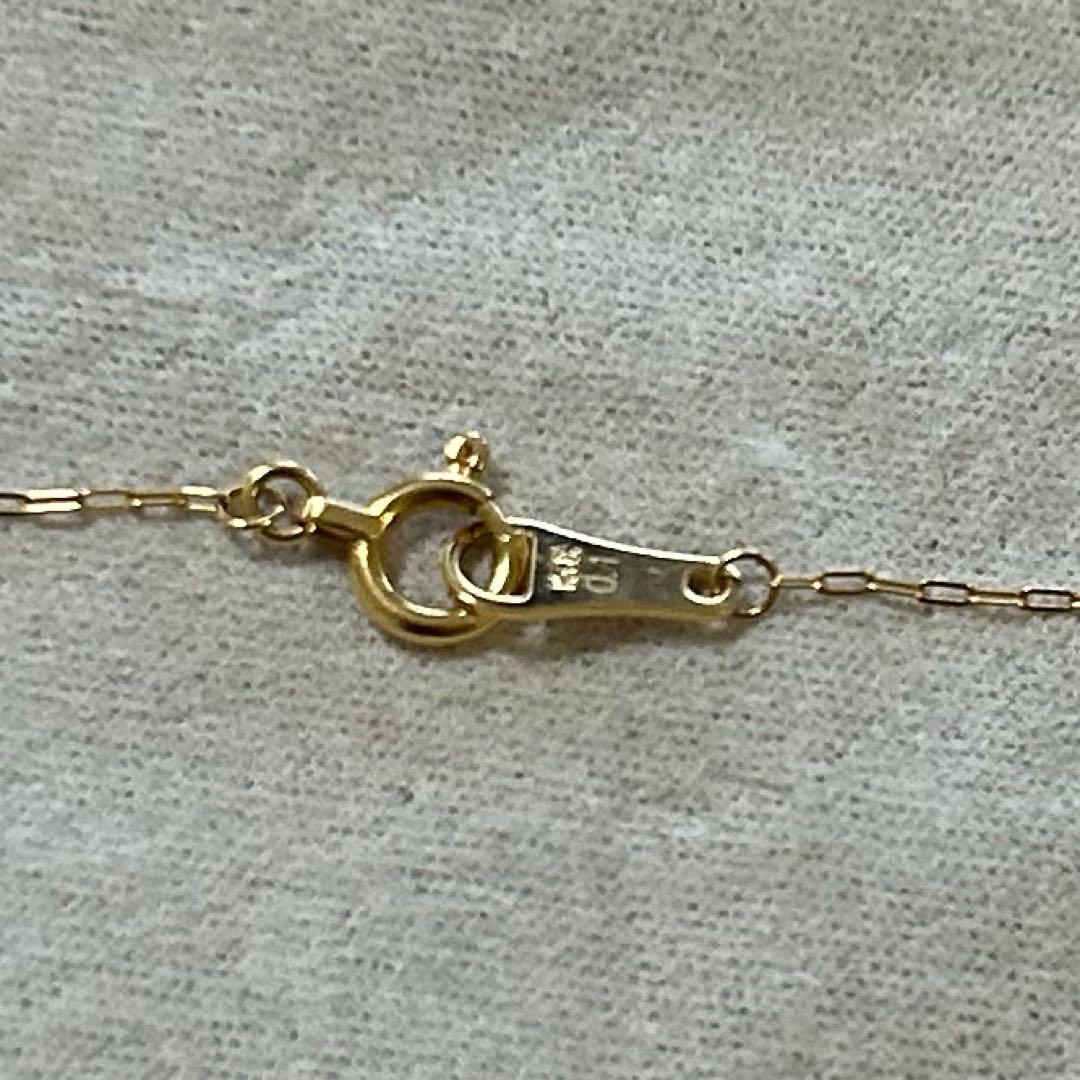 極美品　agete K18YG 0.1ct ダイヤモンド ネックレス ミル打