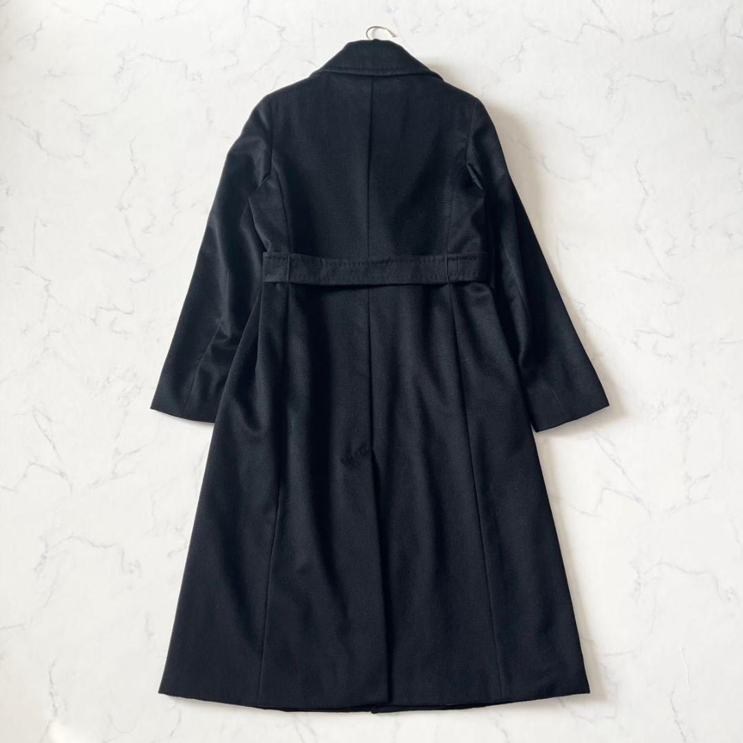 極美品】マックスマーラ カシミヤ100 ベルテッドコート 黒 40 Lサイズ