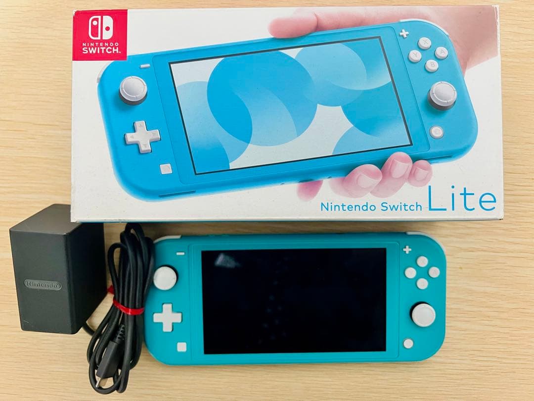 任天堂Switch Lite ターコイズ 本体＋外箱＋充電器+セーフティガイド 箱 内箱 セーフティーガイドのみ【Switch】Nintendo Switch Lite