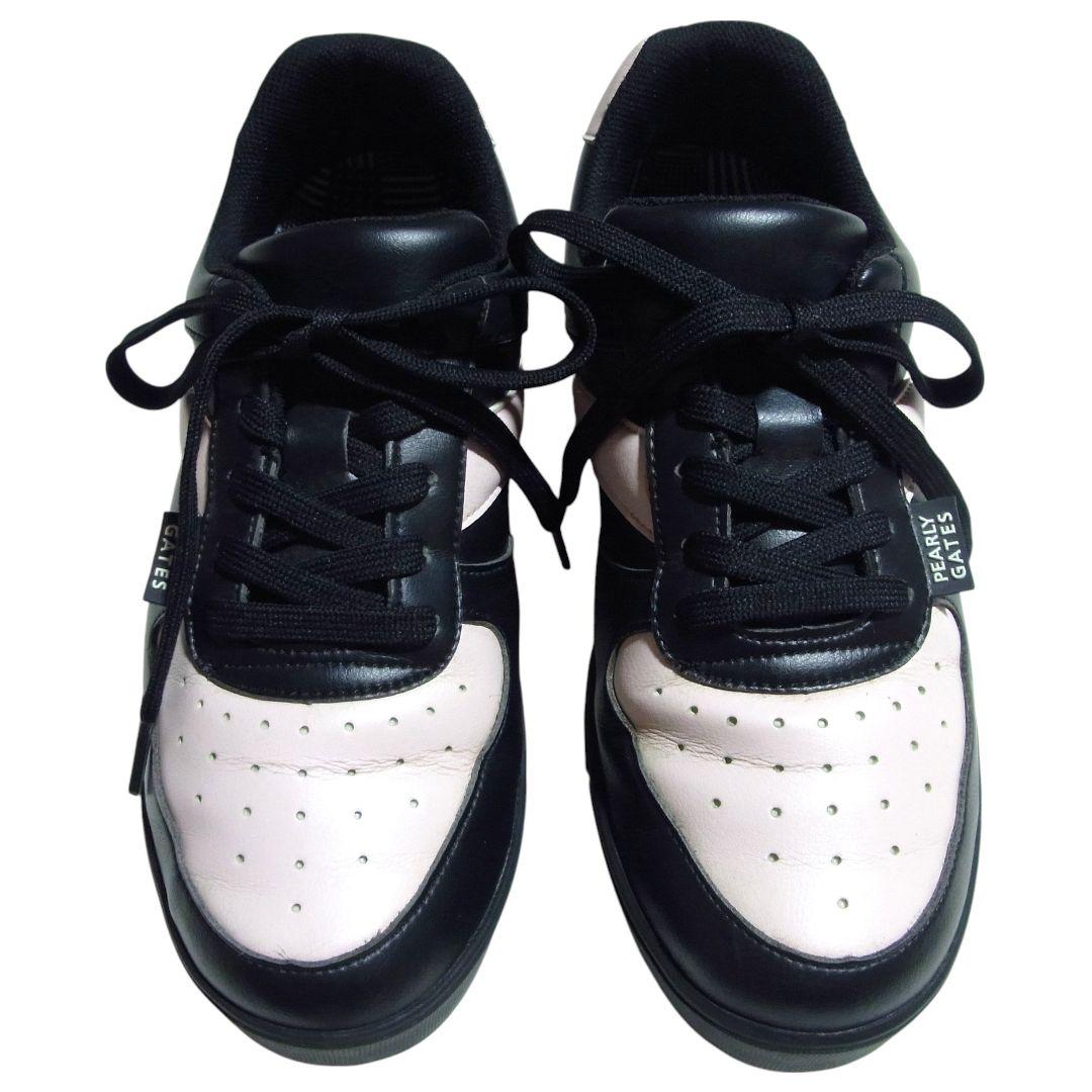 パーリーゲイツ ゴルフシューズ 24.5cm ピンク x ブラック レディース