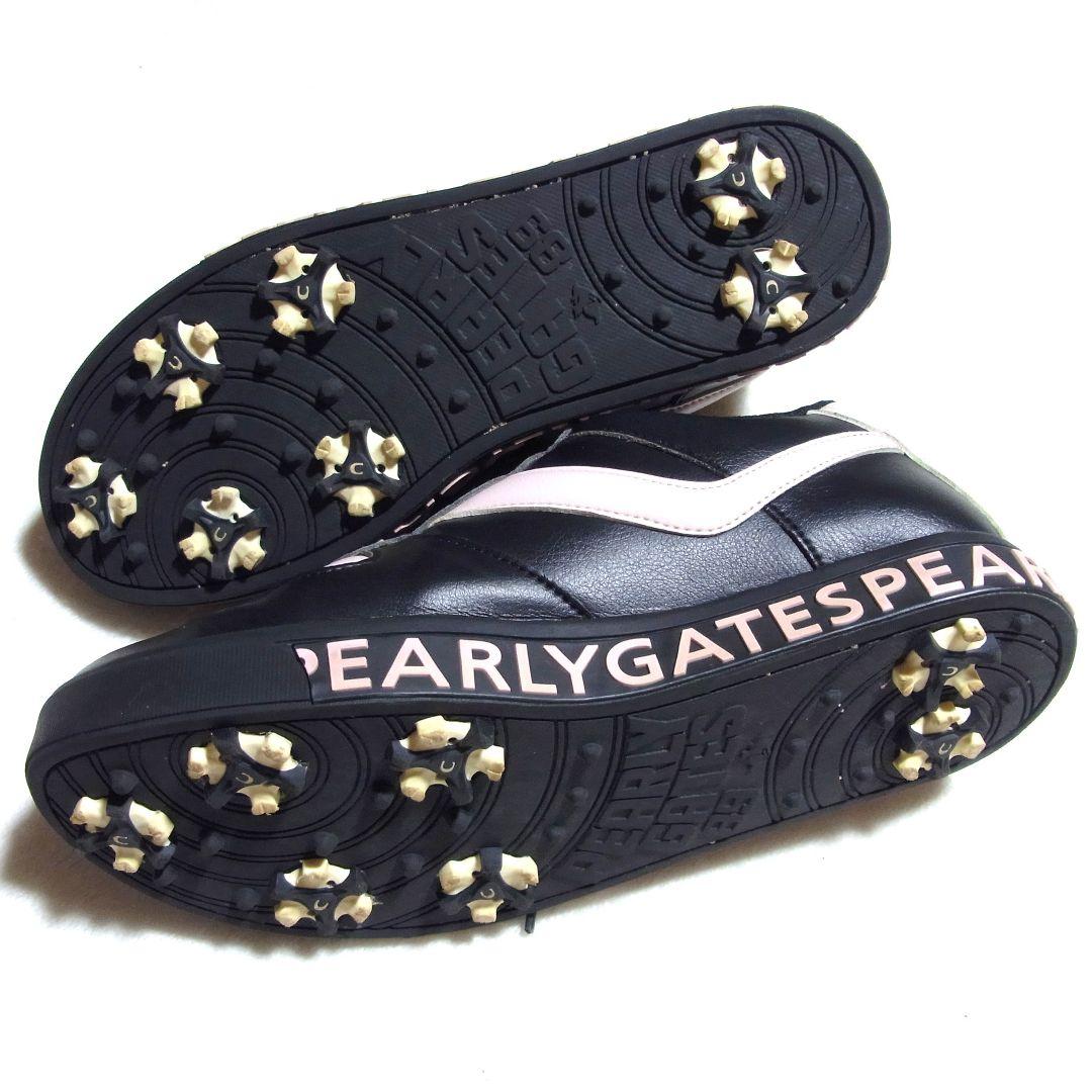 パーリーゲイツ ゴルフシューズ 24.5cm ピンク x ブラック レディース