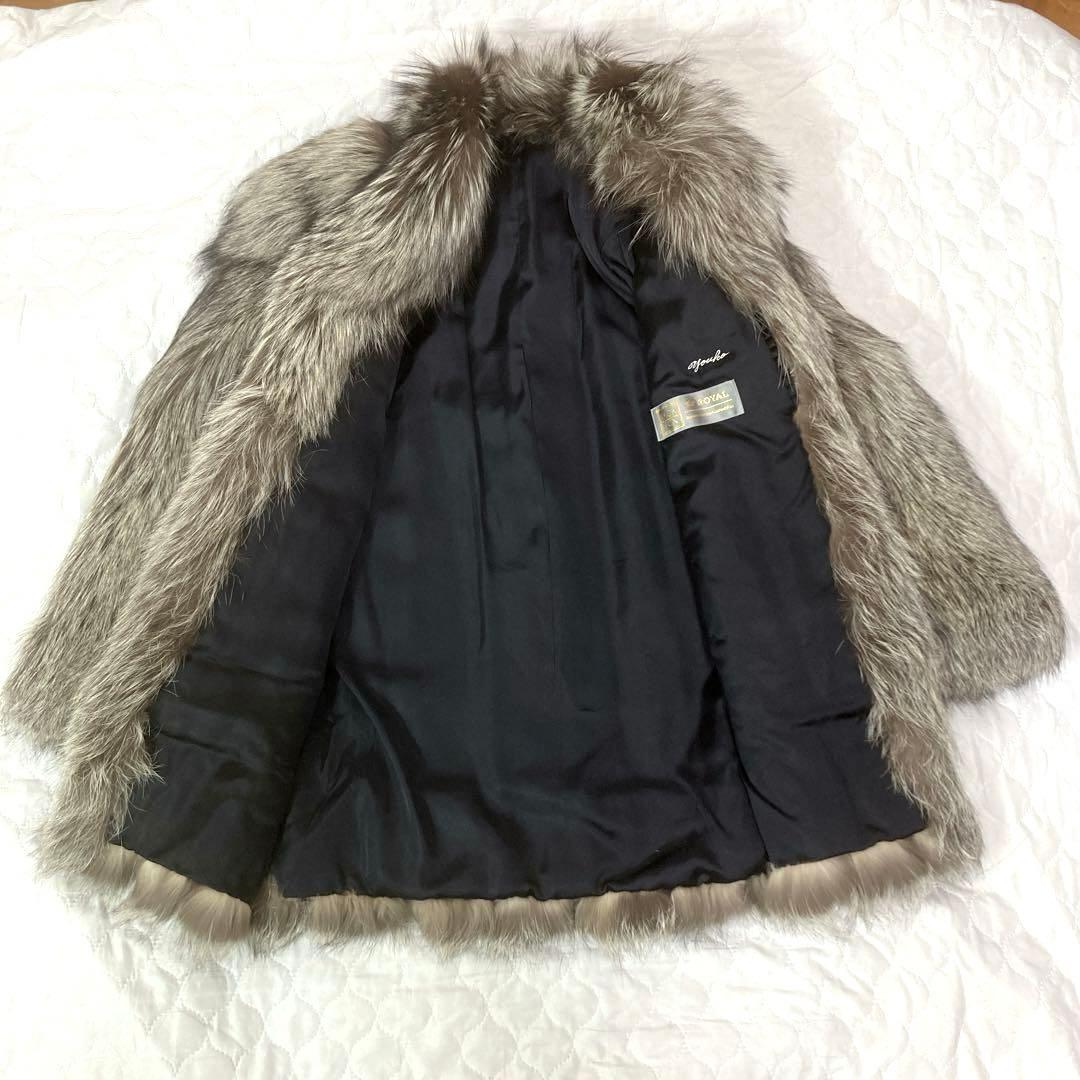 極美品✨ サガフォックス ロイヤル 金サガ 毛皮コート シルバー