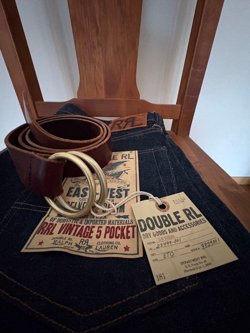 DOUBLE RLダブルアールエル ダブルリング レザーベルト 36 RRL Double RL(RRL) LEATHER RING BELT ダブルアールエル リングベルト 茶