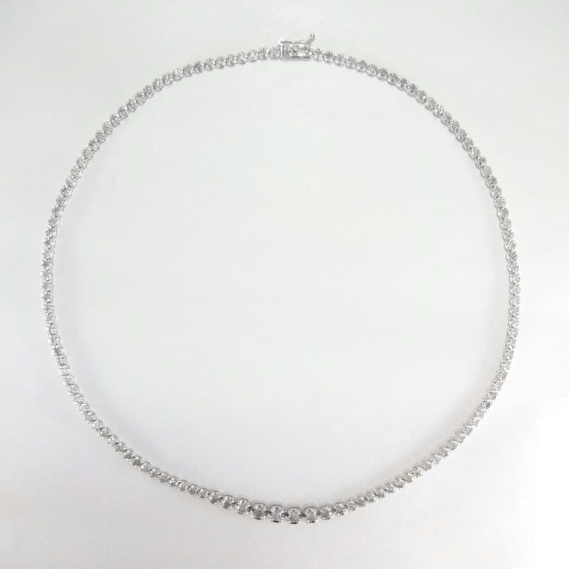 【ひー様】(鑑別書付)5.00ct　ダイヤモンド　テニスネックレス　K18WG