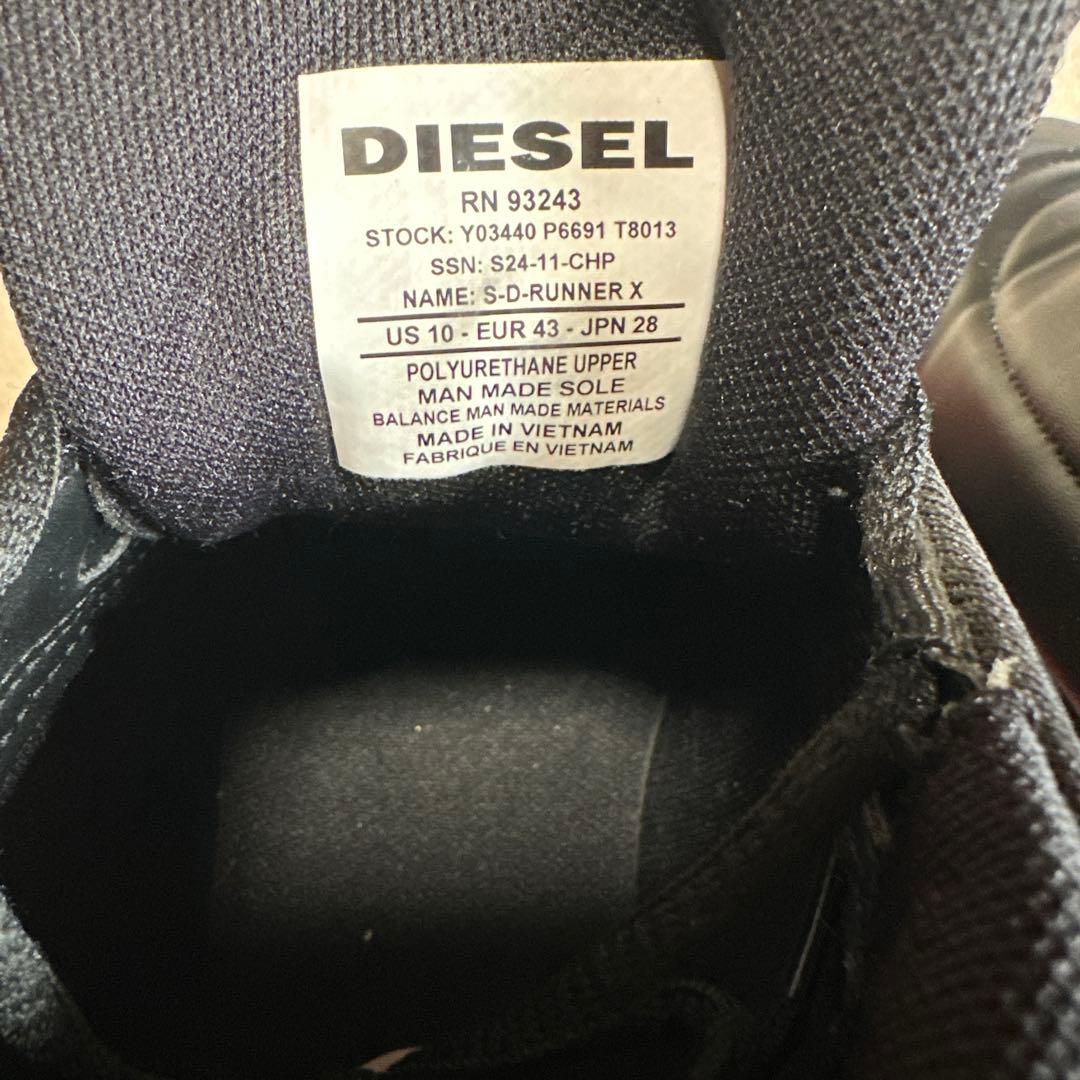 DIESEL S-D-RUNNER X 43 28.0cm ブラック 黒
