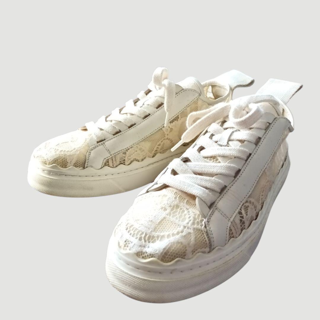 Chloe クロエ スニーカー レディース レース 24.5cm