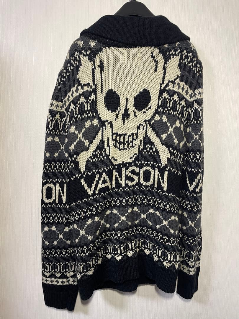 VANSON スカルニットセーター VANSON（バンソン） ジャガードニット セーター スカル/ボーン/ドクロ
