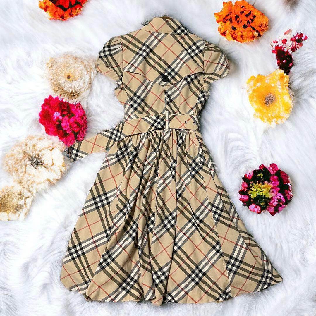 美品☆バーバリー ブルーレーベル ワンピース ダブル ベルト ノバ