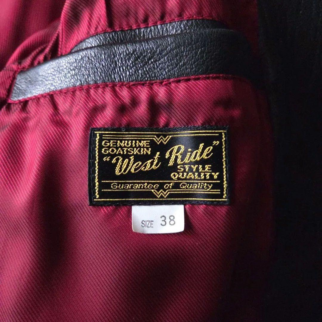 極上山羊革 ウエストライド レザージャケット 38 黒 テーラード