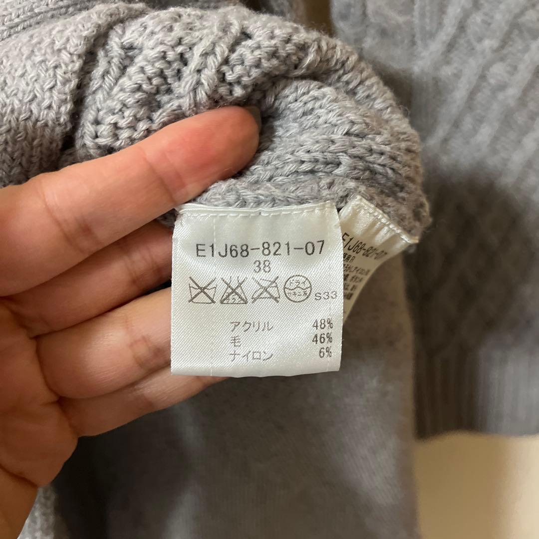 BURBERRY ブルーレーベル ケーブルニットワンピース 38 グレー - メルカリ