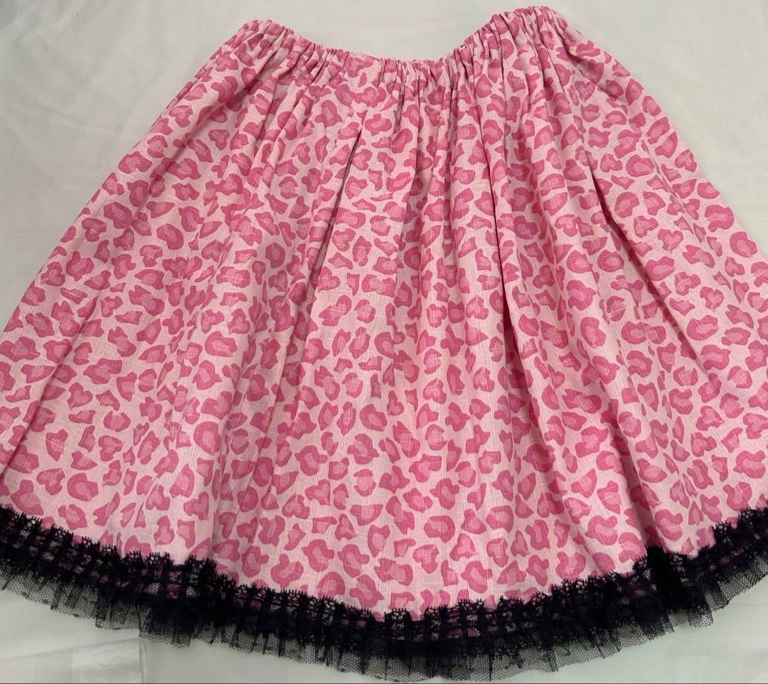 新品★浴衣ドレス★ヒョウ柄ピンク黒★姫ギャル平成ギャルy2kレオパードML