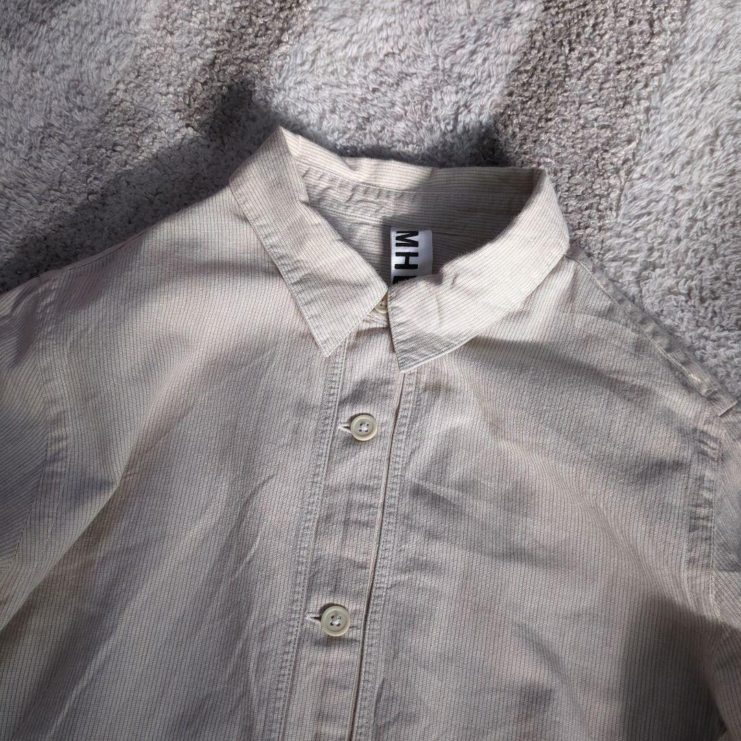 マーガレットハウエル MHL.□日本製 シャツワンピース ストライプ